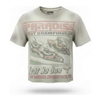 Paradise Lost "Fear No One" Grand Prix Tee — Tan - ghost mannequin