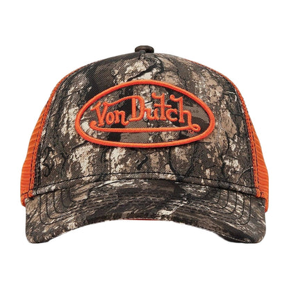 Von Dutch Camo Trucker Cap — Brown/Orange — view 2