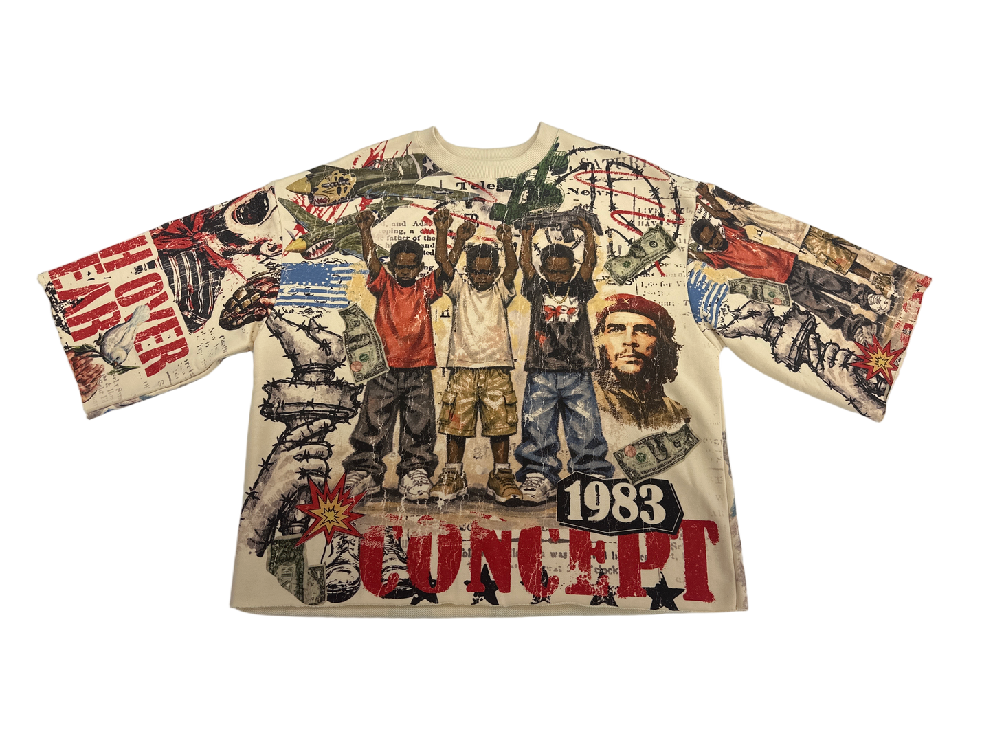 Concept LA "Faith Over Fear" Cropped Tee - Bone