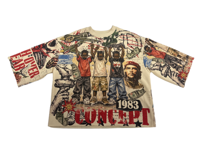 Concept LA "Faith Over Fear" Cropped Tee - Bone