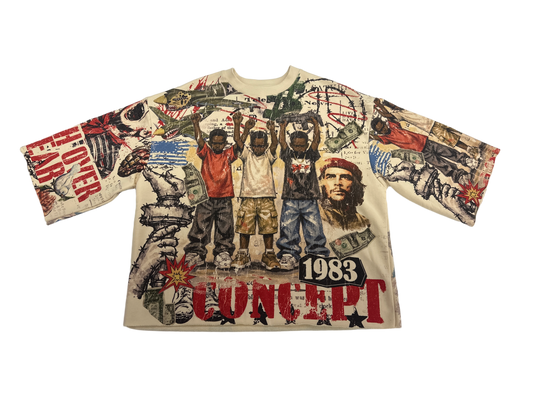 Concept LA "Faith Over Fear" Cropped Tee - Bone
