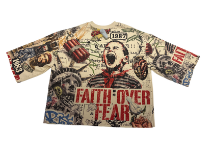 Concept LA "Faith Over Fear" Cropped Tee - Bone