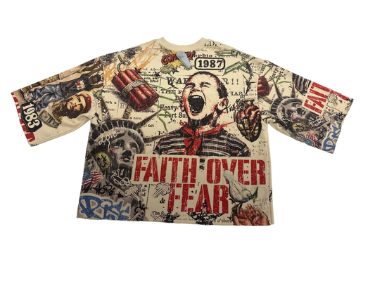 Concept LA "Faith Over Fear" Cropped Tee - Bone