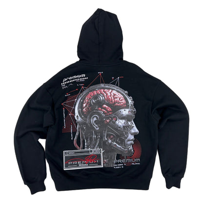 premium milano black hoodie