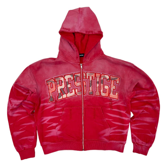 prestige prestige zip up red wash