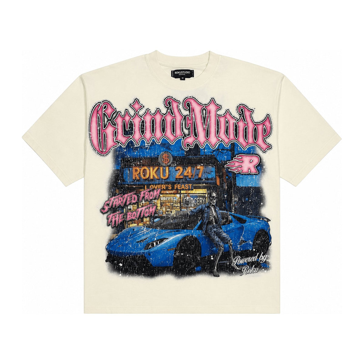 Roku Studio "Grind Mode" Tee — Tan — Roku Studio — view 2