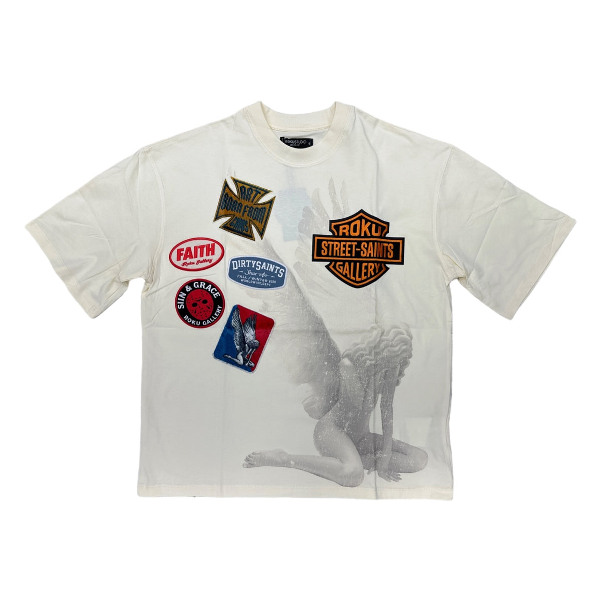 roku studio114000371098 patches eggshell tee
