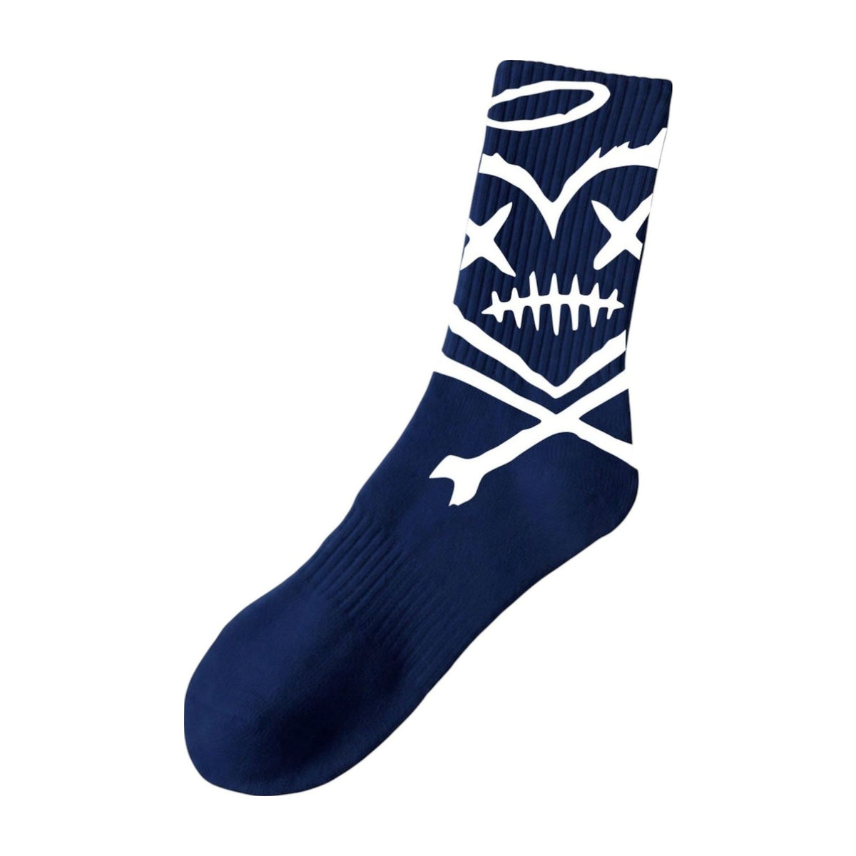 Shattered Hearts Crew Socks — Navy