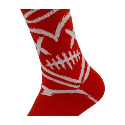 Shattered Hearts Crew Socks — Red — view 2