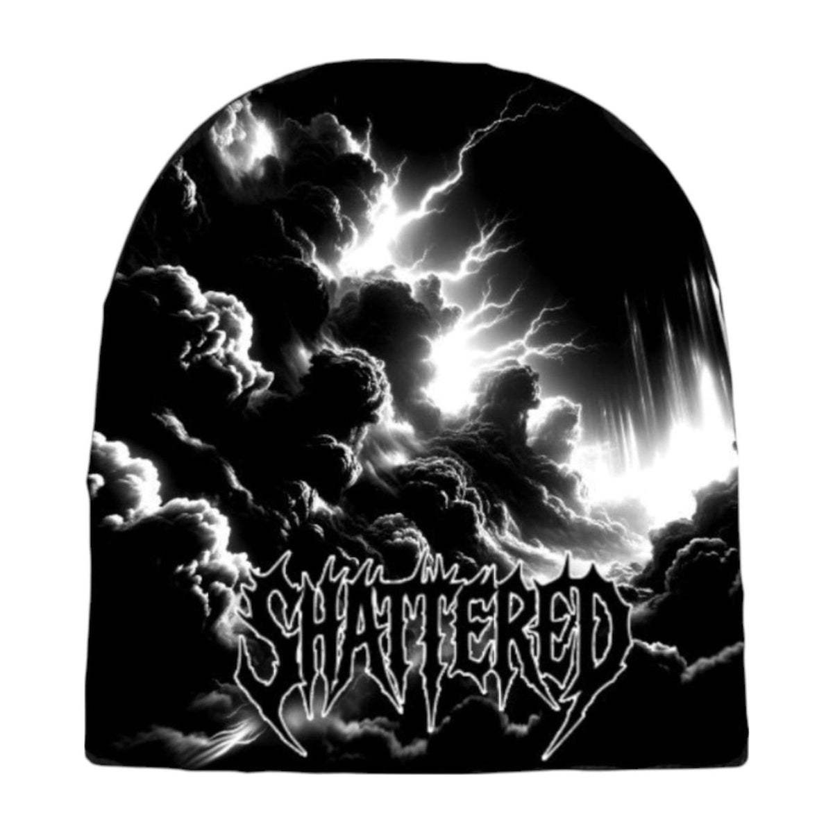 Shattered Hearts Graffiti Beanie — Black