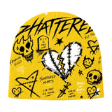 Shattered Hearts Graffiti Beanie — Yellow