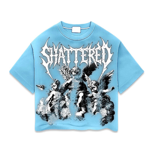 Shattered Hearts "Fallin' Angels" Rhinestone Tee — Sky Blue — Shattered Hearts — view 2