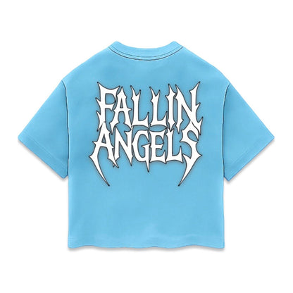 Shattered Hearts "Fallin' Angels" Rhinestone Tee — Sky Blue — Shattered Hearts — view 3