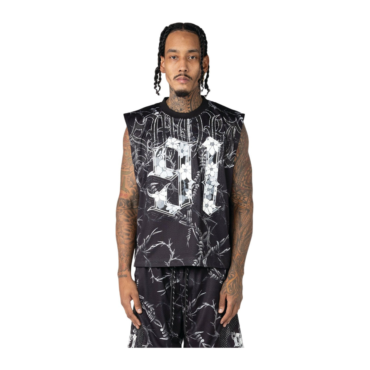 Smoke Rise "91 Thorns" Sleeveless Jersey — Navy — Smoke Rise New York — view 2