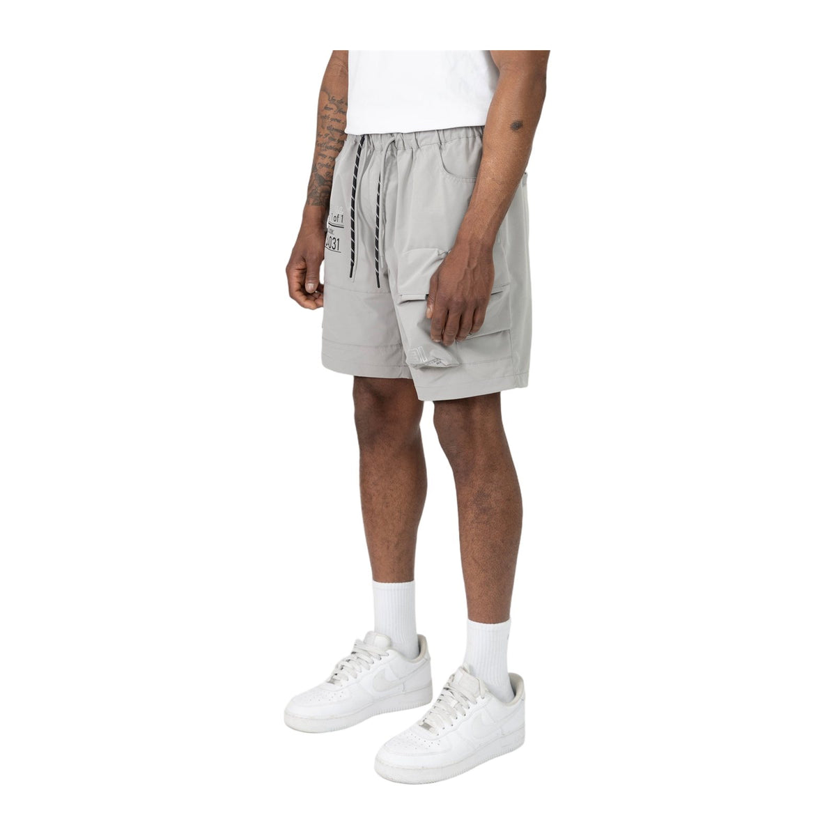 Smoke Rise "Spec" Nylon Cargo Short — Light Grey — Smoke Rise New York — view 3