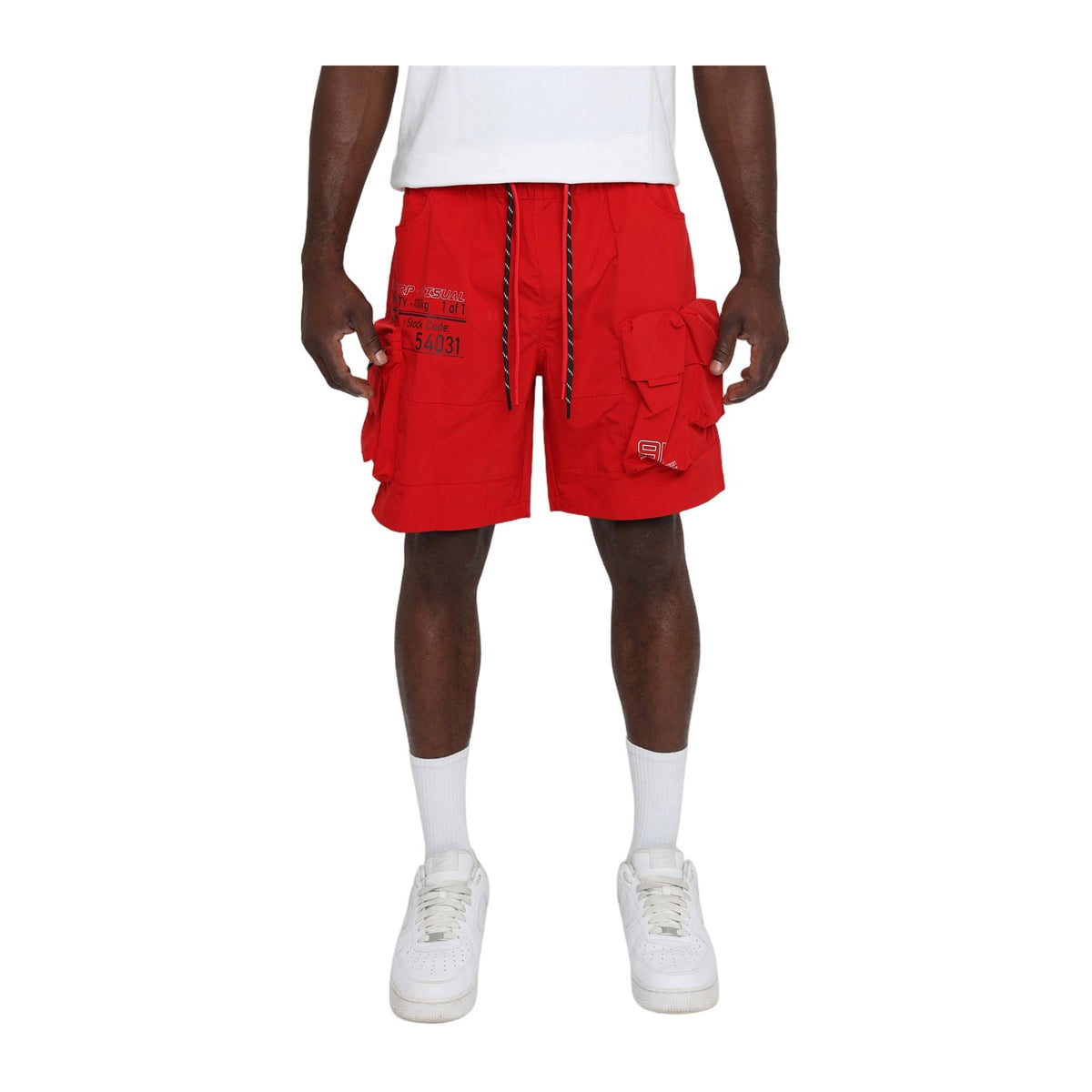 Smoke Rise "Spec" Nylon Cargo Short — Red — Smoke Rise New York — view 2