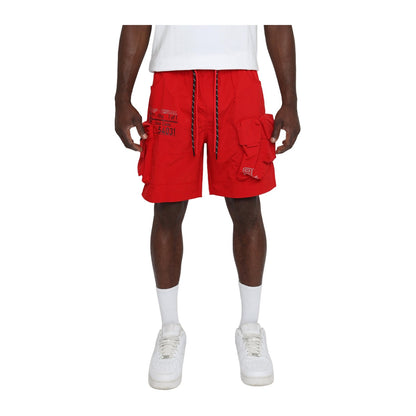 Smoke Rise "Spec" Nylon Cargo Short — Red — Smoke Rise New York — view 2