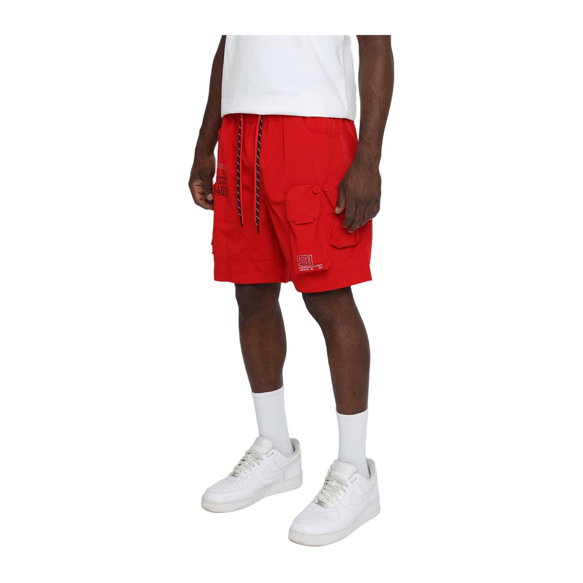 Smoke Rise "Spec" Nylon Cargo Short — Red — Smoke Rise New York — view 3