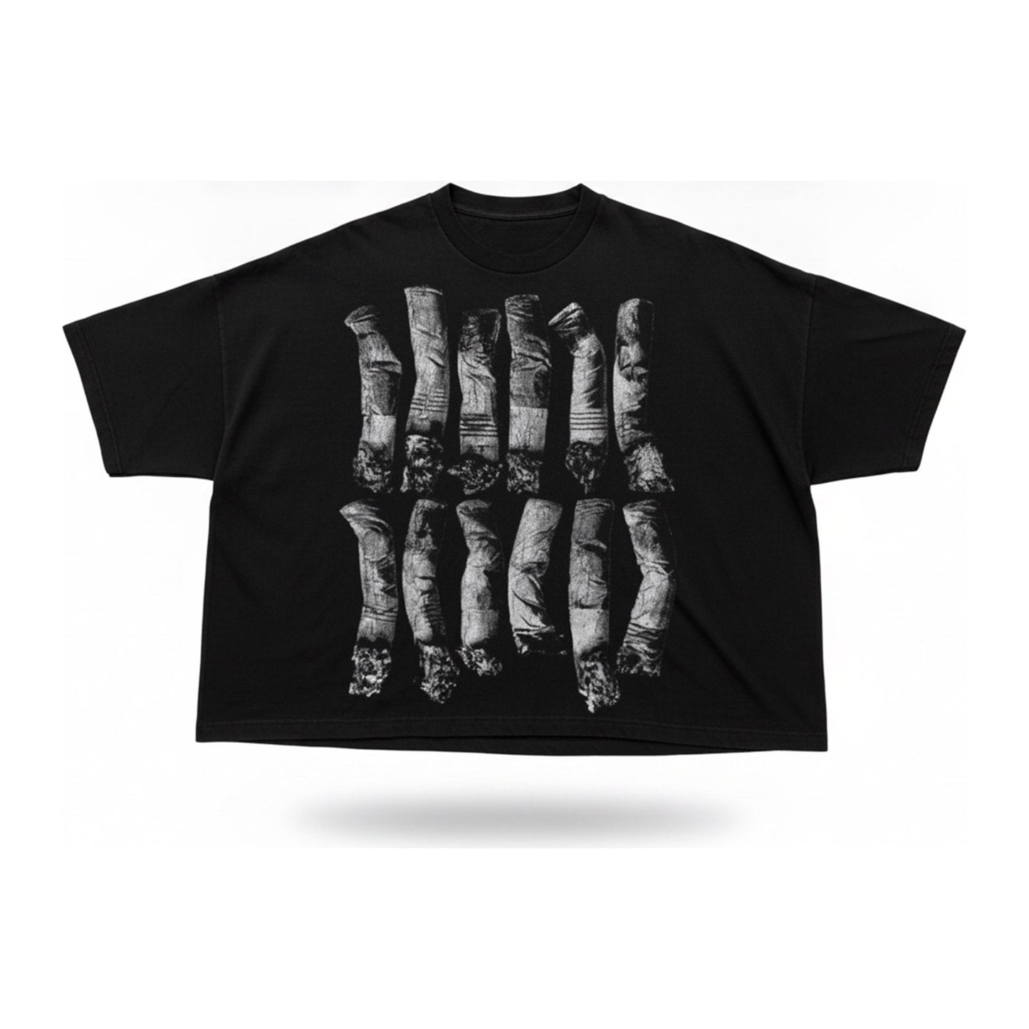 Syndicate "After Sex Cigarettes" Tee — Black - ghost mannequin
