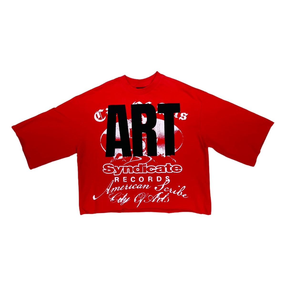 syndicate art cropped tee red