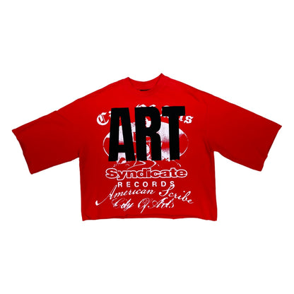 syndicate art cropped tee red