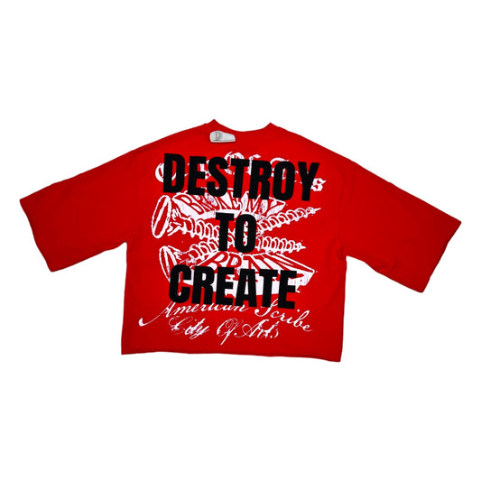syndicate art cropped tee red
