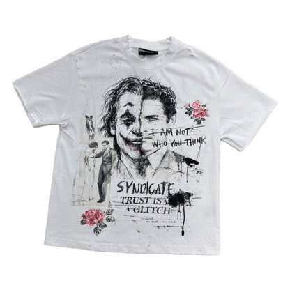 syndicate glitch white tee