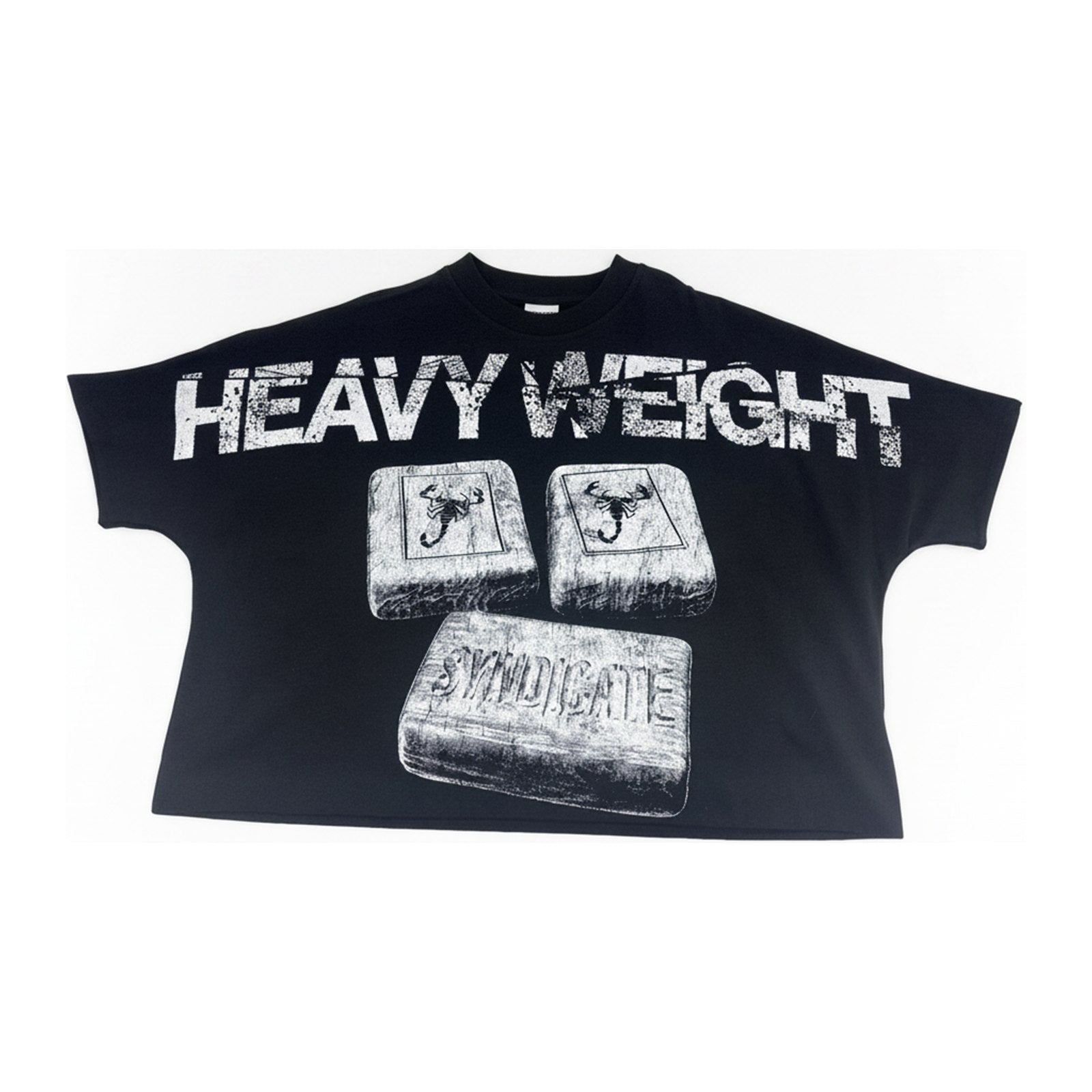 Syndicate "Heavy Weight" Scorpion Brick Tee — Black - ghost mannequin