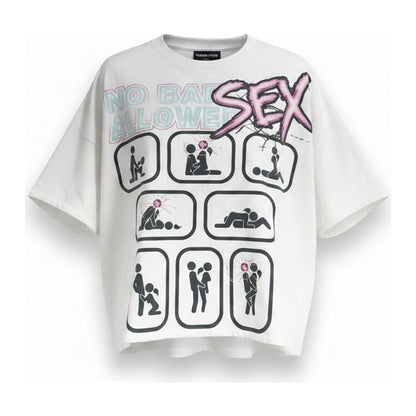 Syndicate "No Bad Sex Allowed" Tee — White/Pink - ghost mannequin