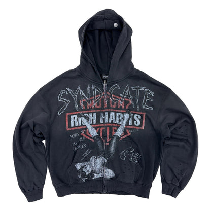 syndicate rich habits zip up black wash