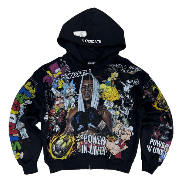 Syndicate “Unity” Zip-Up Hoodie — Black