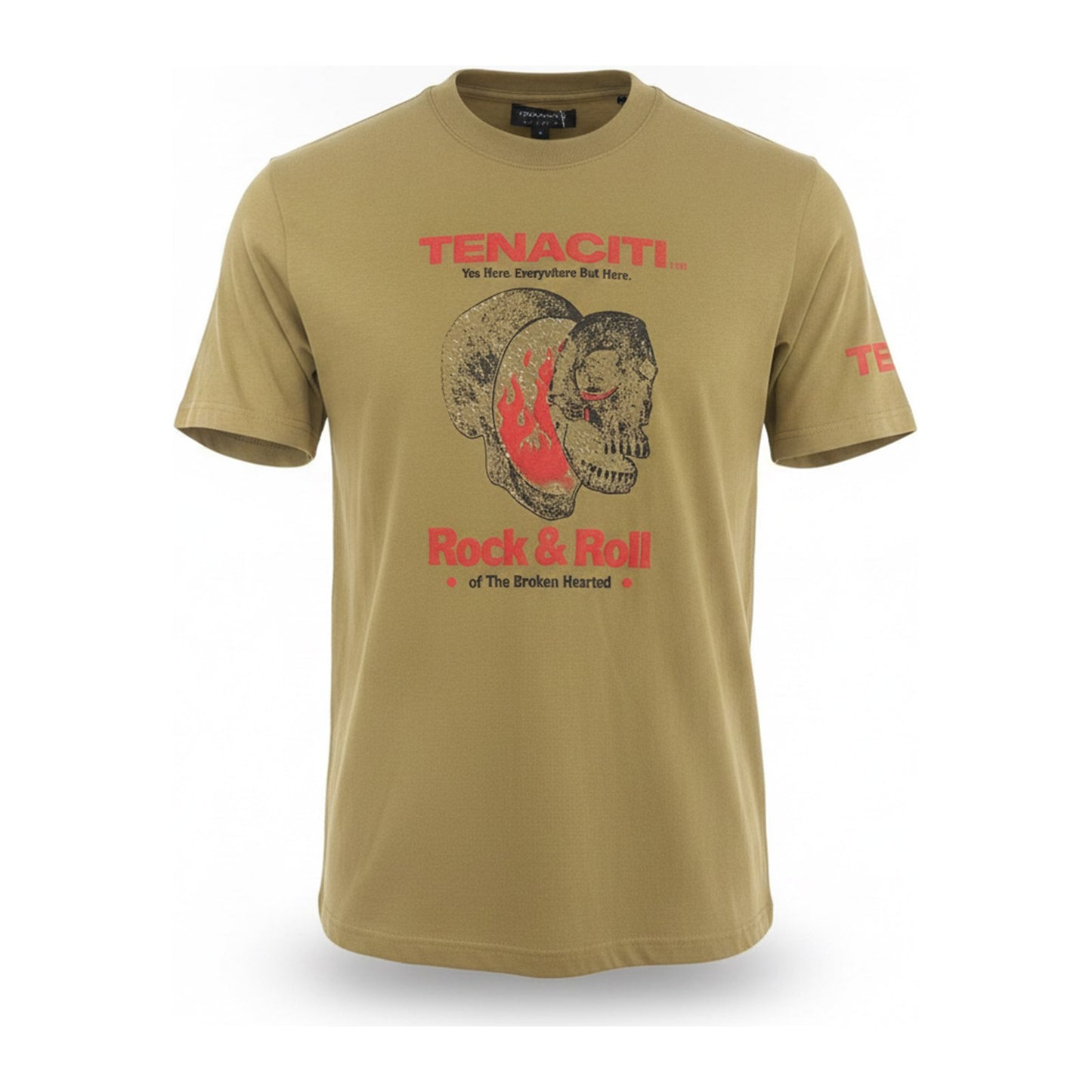 Tenaciti Studios "Rock & Roll" Tee - Khaki - ghost mannequin