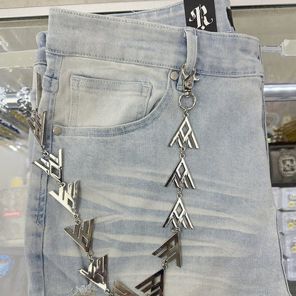 EAK Wallet Chain — Silver/Triangle — clasp and charm detail