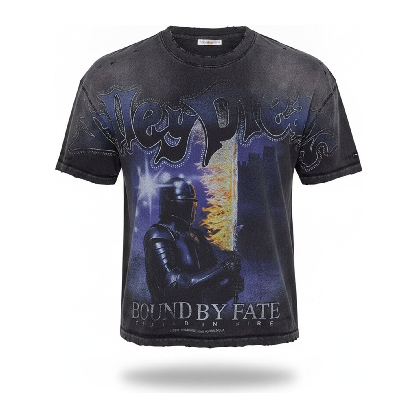 Valley Dreams "Bound By Fate" Washed Tee — Black - ghost mannequin