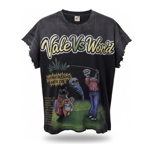 Valley Dreams "Fairway Dreams Never Die" Tour Tee — Black Wash - ghost mannequin