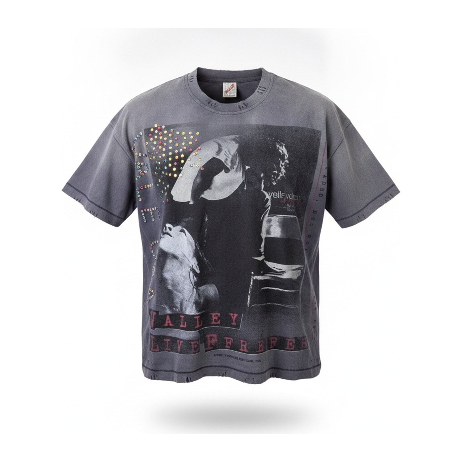 Valley Dreams "Love Fades" Photo Tee — Grey Wash - ghost mannequin
