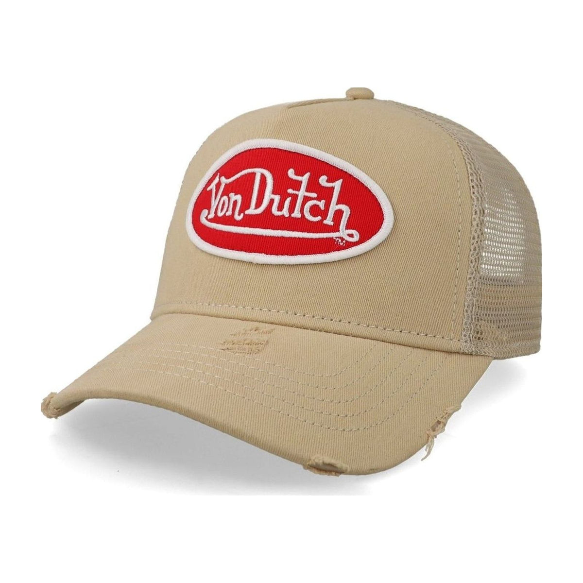 Von Dutch Distressed Trucker Cap — Khaki