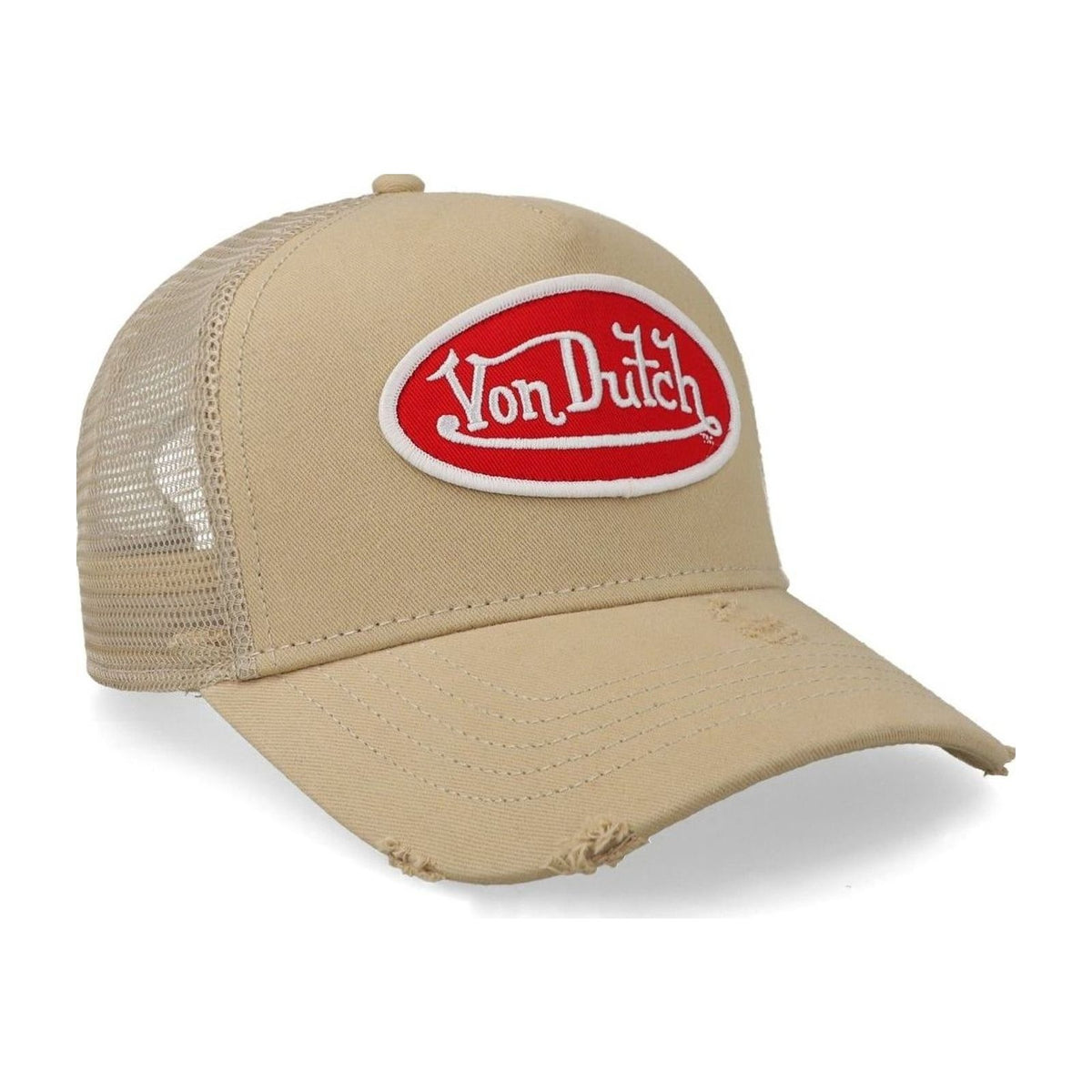 Von Dutch Distressed Trucker Cap — Khaki — view 2