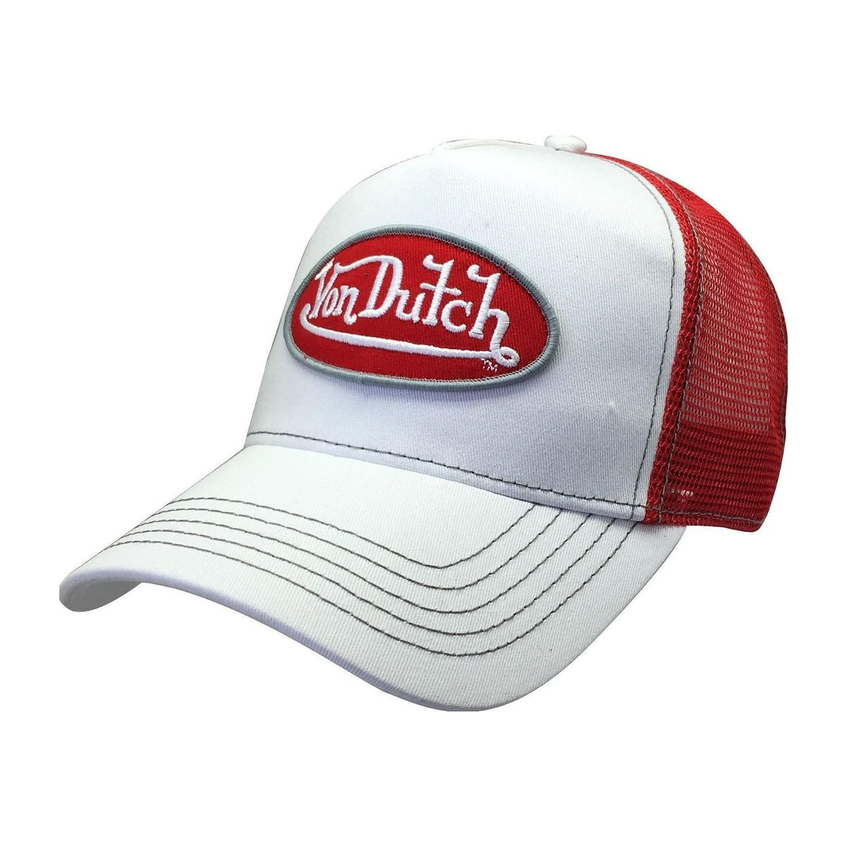 Von Dutch Trucker Cap — White/Gym Red