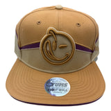Yums Flat Bill Snapback — Tan/Purple