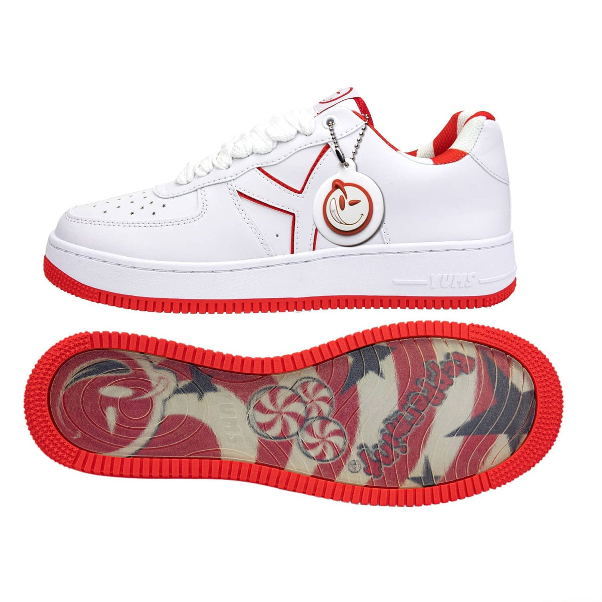 Yums peppermint sneaker, side profile and sole art